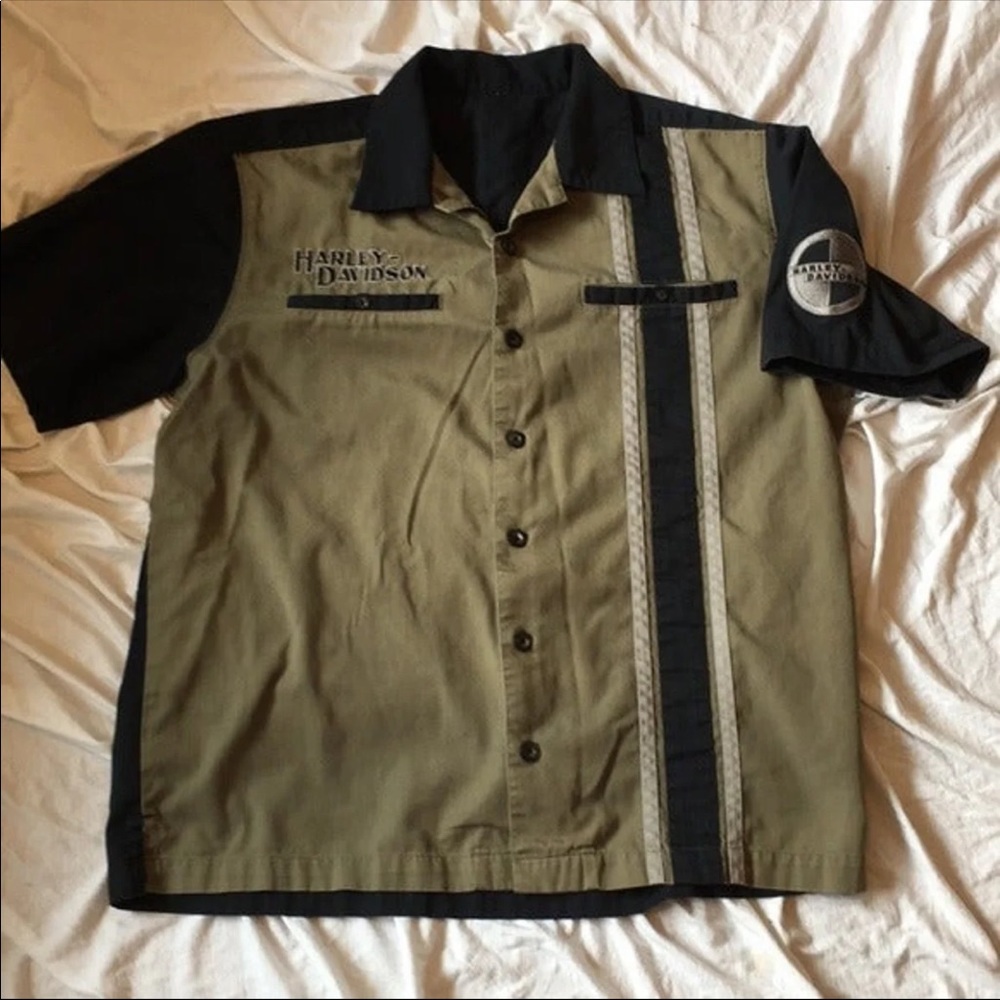 Harley Davidson Mens Work/Bowling-style Shirt Large
